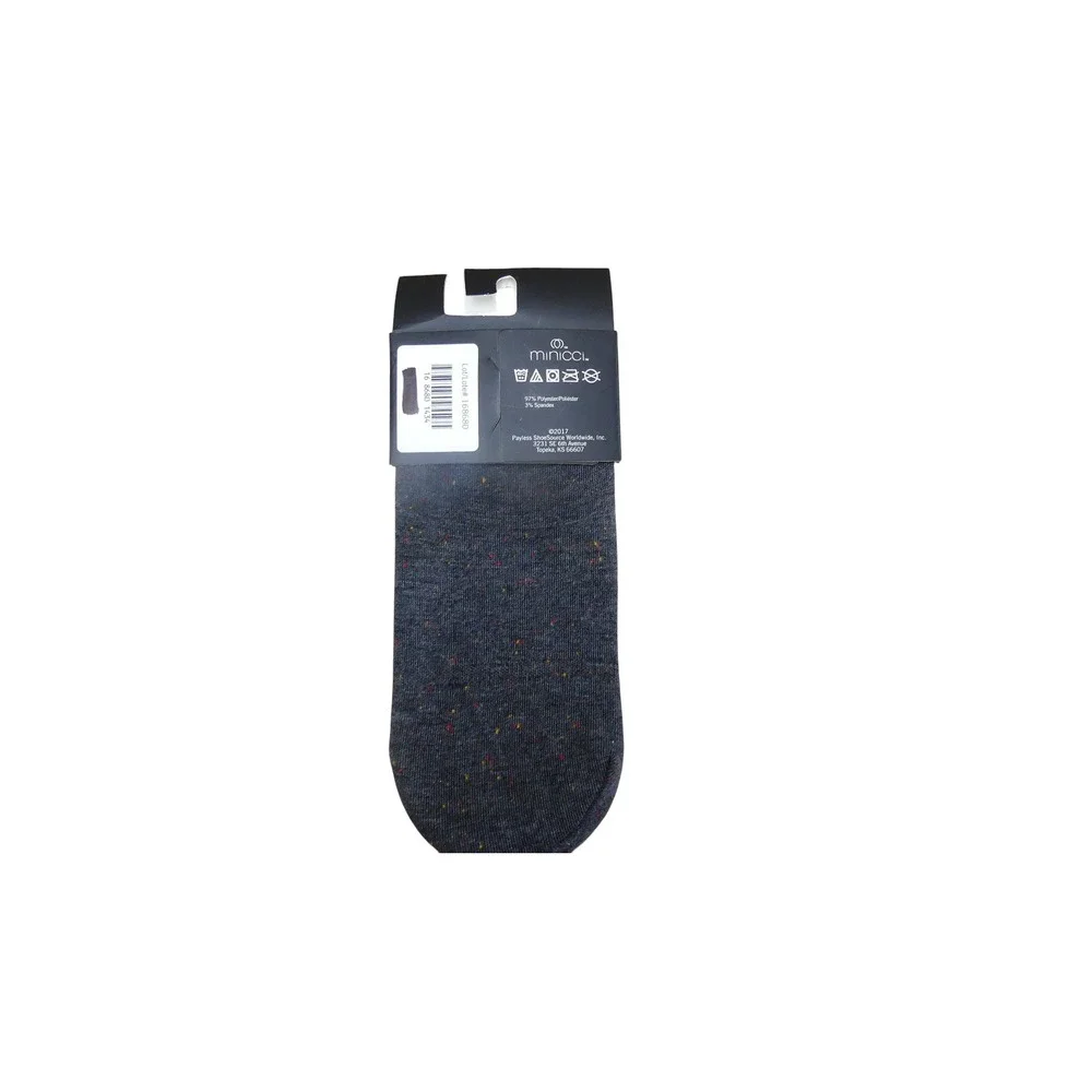 Minicci Foot Liner Socks Womens M/L Gray New Non-Slip Gel Tab Confetti Speckle